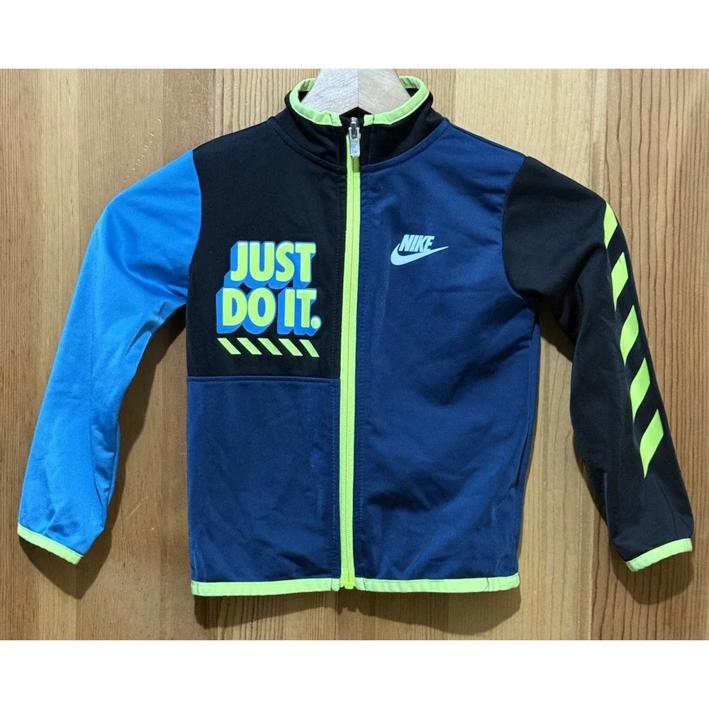 Nike Boys Tricot Track Jacket‎ Black Valerian Blue Size
